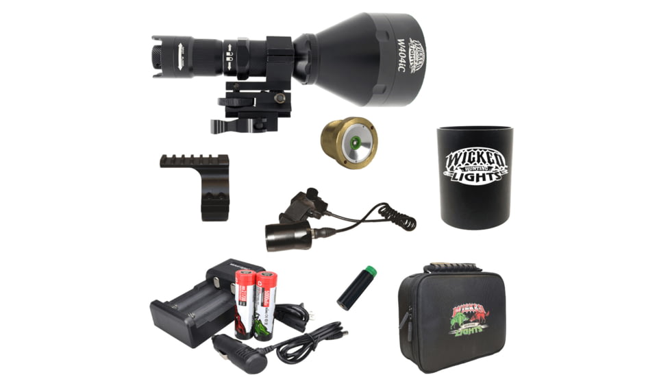 Wicked Hunting Lights W404iC LED Green Night Hunting Light Kit, Black, W2076