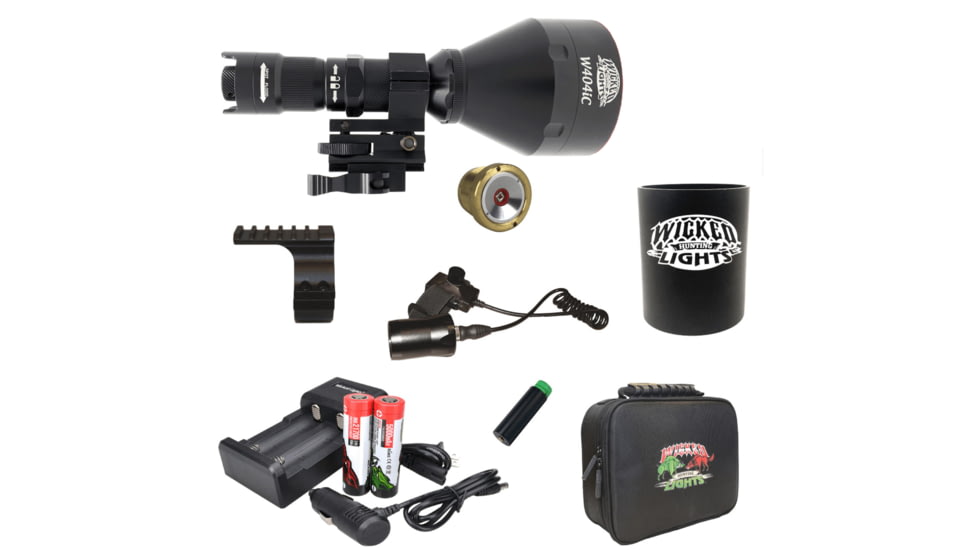 Wicked Hunting Lights W404iC LED Red Night Hunting Light Kit, Black, W2077