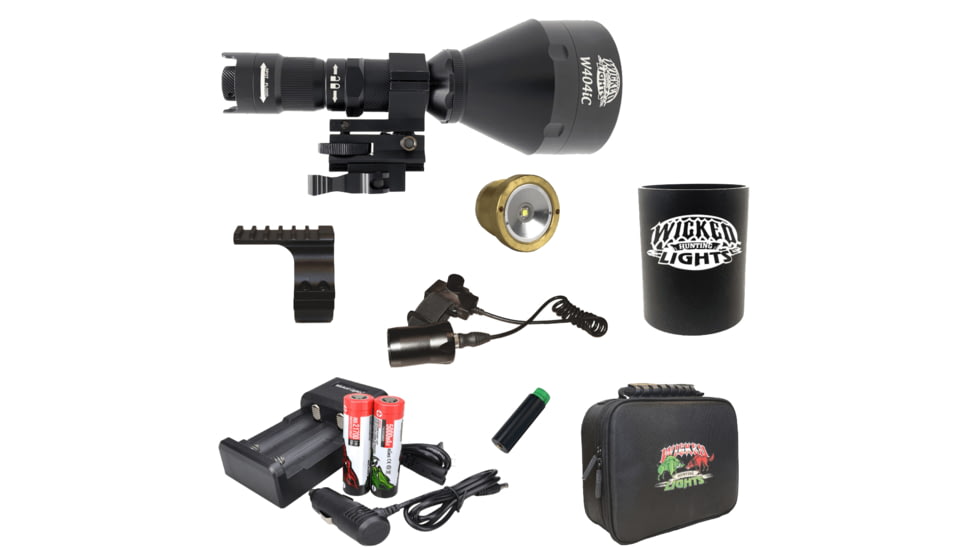 Wicked Hunting Lights W404iC LED White Night Hunting Light Kit, Black, W2078