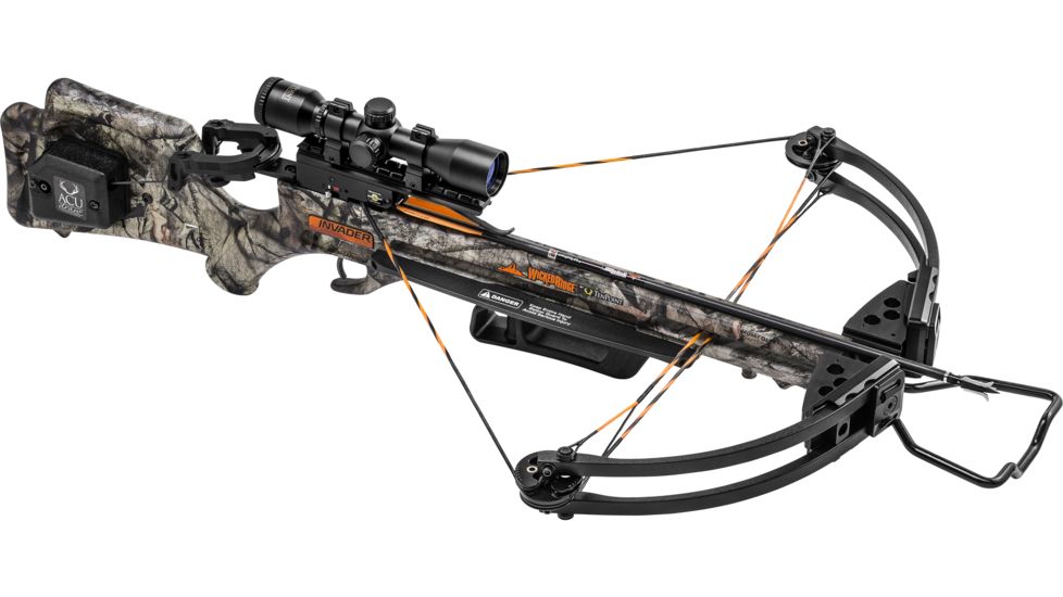 Wicked Ridge Invader G3 Crossbow w/ ACUdraw, 3x Multi-Line Scope, 3 Carbon Arrows and Quiver, Mossy Oak Treestand Camo, WR15005-7532