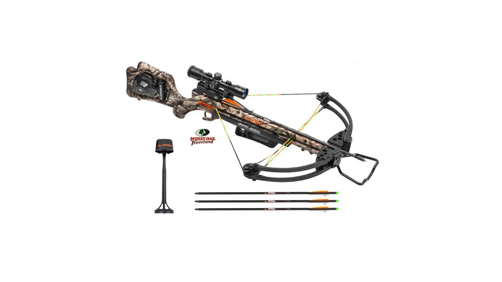 Wicked Ridge Invader G3 Crossbow Package w/ACU-52,3x Multi-Line Scope,3 Carbon Arrows,Quiver,165lb Draw Weight, Mossy Oak Treestand Camo, WR15005-7536