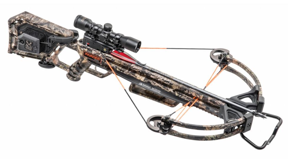 Wicked Ridge Invader X4 Crossbow Package w/Multi-Line Scope, ACUdraw, Mossy Oak Country, Medium, WR18005-5532