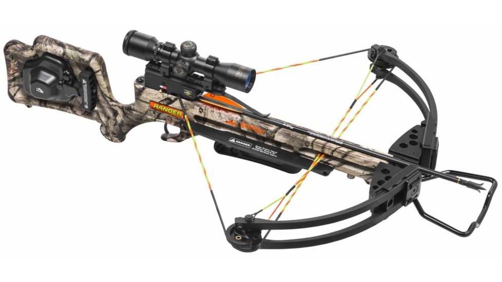 Wicked Ridge Ranger Crossbow Package w/ACU-52,3x Multi-Line Scope,3 Carbon 18 in Arrows,Quiver,150lb Draw Weight, Mossy Oak Treestand Camo, WR15025-7536