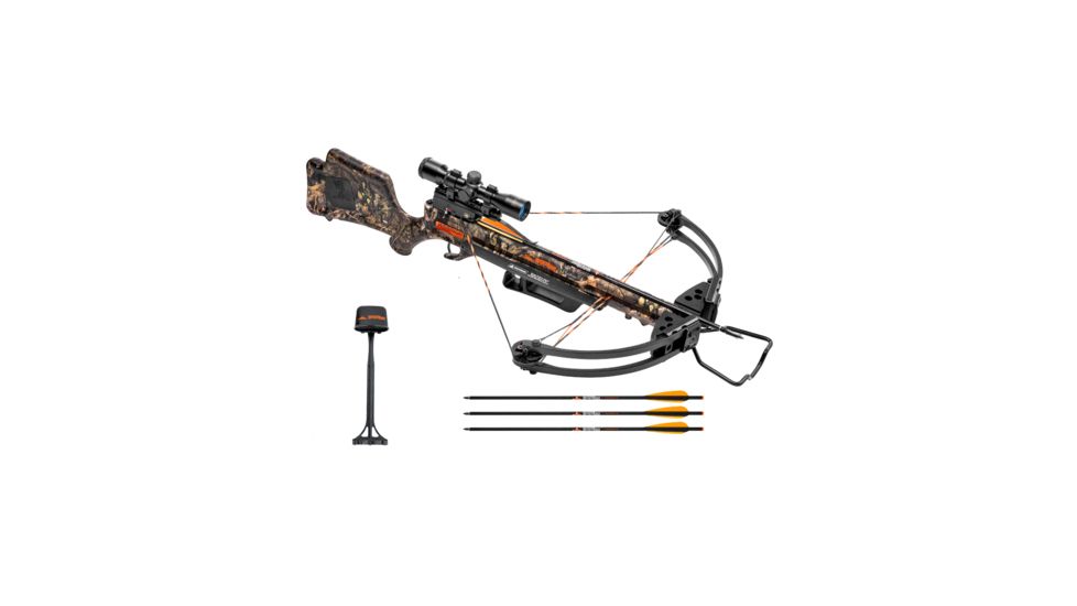 Wicked Ridge Warrier G3 Crossbow Package w/3x Multi-Line Scope,3 Aluminum Arrows,Quiver, Mossy Oak Country Camo, WR16015-5530