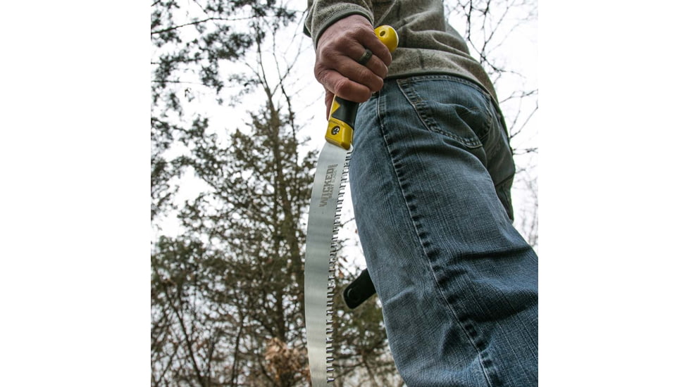 Wicked Beast Large Curved Blade Hand Saw w/ Sheath, Black/Yellow, WTG-021