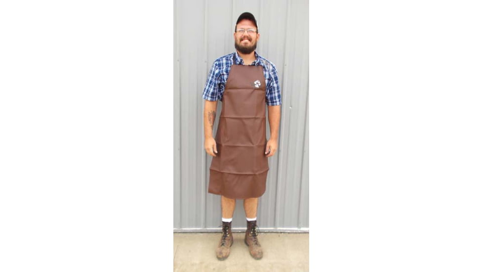 Wiebe Knives Heavy Duty Skinning Apron, Brown, One Size, PVC Construction, DS19 APR-BR