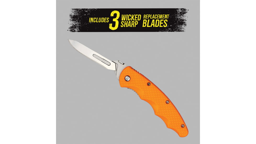 Wiebe Knives Monarch Repleaceble Blade Knife, Orange, Small, WB-MONRCH