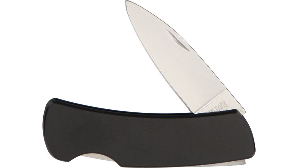 Wild Boar Lockback Black Folding Knife,2.5in,Stainless Steel,Standard Edge,Mirror Polish,Black,Aluminum Handle WB1019