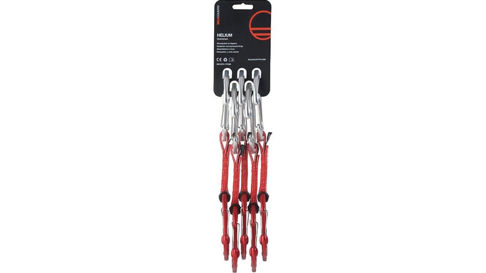 Wild Country Climbing Helium Clean Wire Quickdraw, 5 Pack, Red, 10cm, 40-HEL2CCLQDS1
