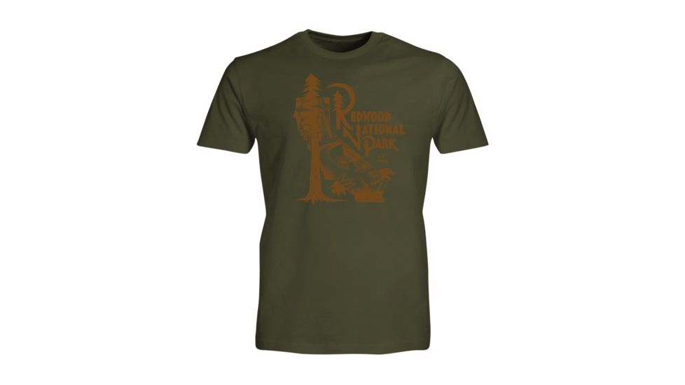 Wilder and Sons Redwood National Park Short Sleeve T-Shirt, Medium, Military Green WSN01473-Military Green-M