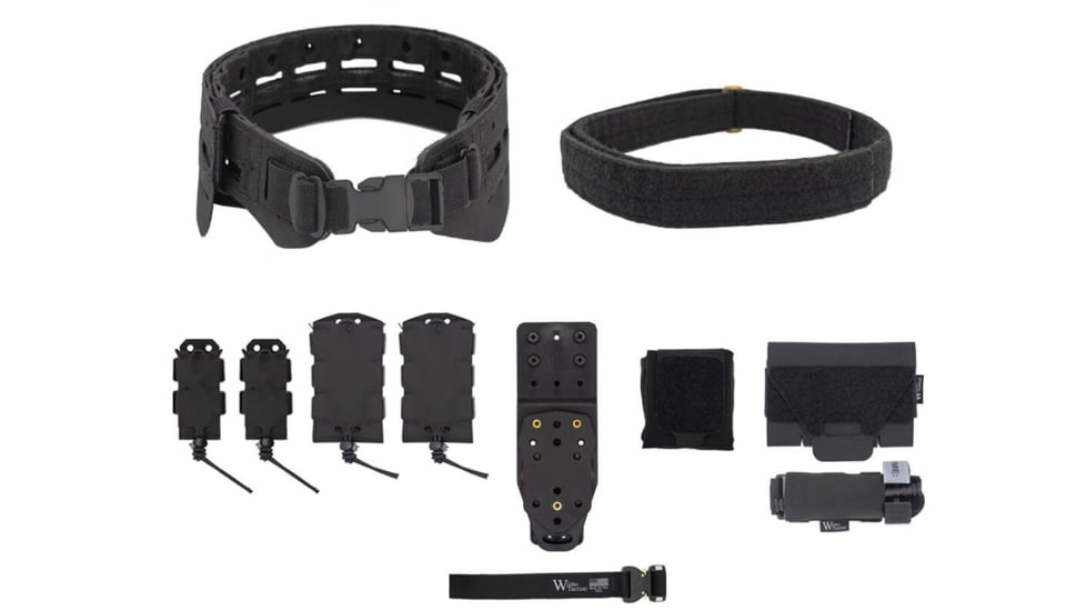 Wilder Tactical Bravo Elite Belt Kit, 1in Plastic Side Release, MHP Adapter, Black, Small/Extra Large, HMGBREKBK01