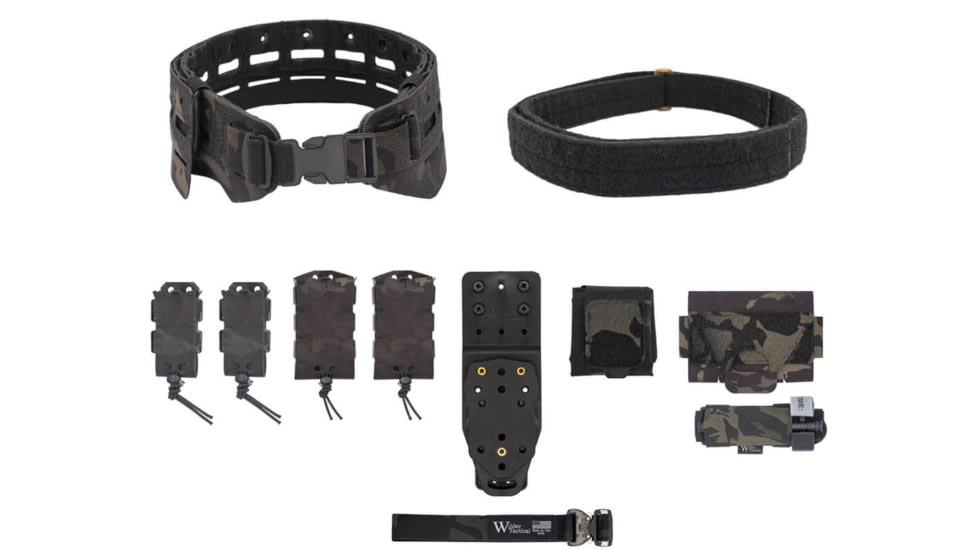 Wilder Tactical Bravo Elite Belt Kit, 1in Plastic Side Release, MHP Adapter, Multicam Black, Small/Extra Large, HMGBREKMCB01