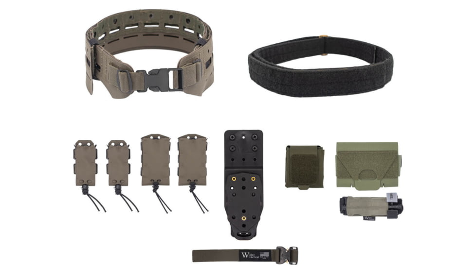 Wilder Tactical Bravo Elite Belt Kit, 1in Plastic Side Release, MHP Adapter, Ranger Green, Small/Extra Large, HMGBREKRG01