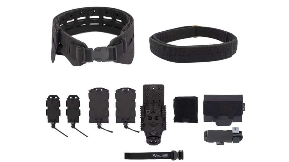 Wilder Tactical Bravo Elite Belt Kit, 1in Plastic Side Release, QLS Receiver, Black, Small/Extra Large, HMGBREKBK00