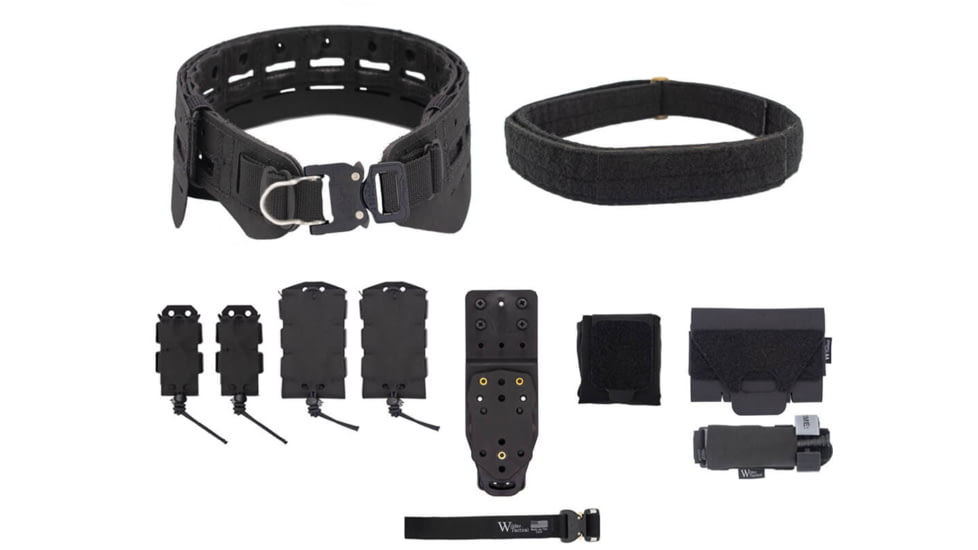 Wilder Tactical Bravo Elite Belt Kit, 1in Prostyle D-Ring, MHP Adpter, Black, Small/Extra Large, HMGBREKBK07