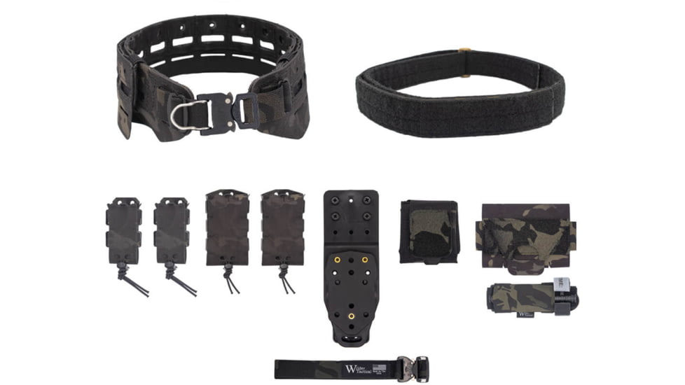 Wilder Tactical Bravo Elite Belt Kit, 1in Prostyle D-Ring, MHP Adpter, Multicam Black, Small/Extra Large, HMGBREKMCB07