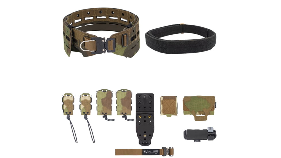 Wilder Tactical Bravo Elite Belt Kit, 1in Prostyle D-Ring, MHP Adpter, Nemesis Woodland Ltd, Small/Extra Large, HMGBREKNEM07