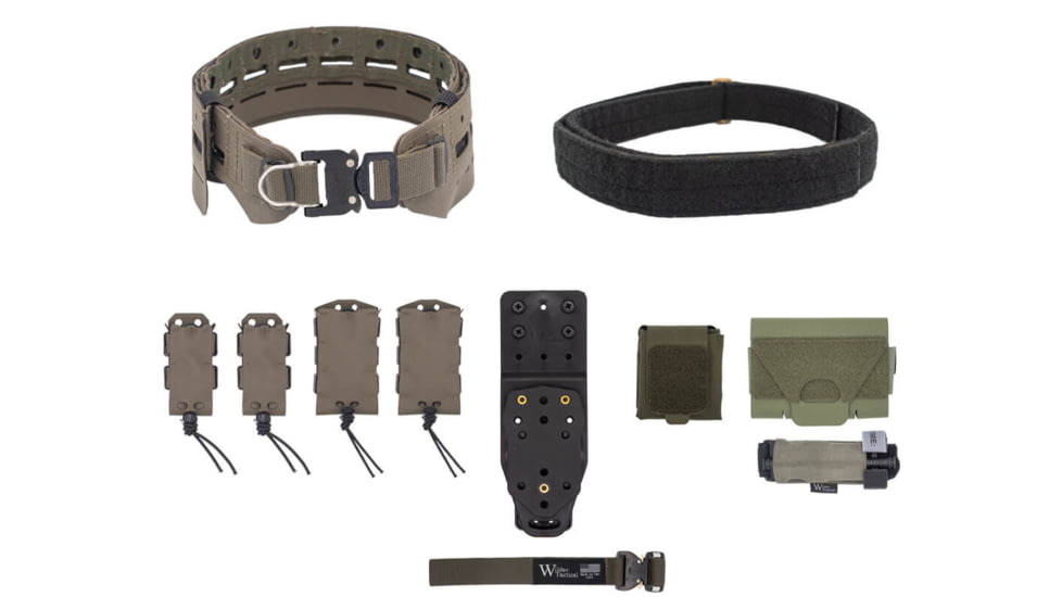 Wilder Tactical Bravo Elite Belt Kit, 1in Prostyle D-Ring, MHP Adpter, Ranger Green, Small/Extra Large, HMGBREKRG07