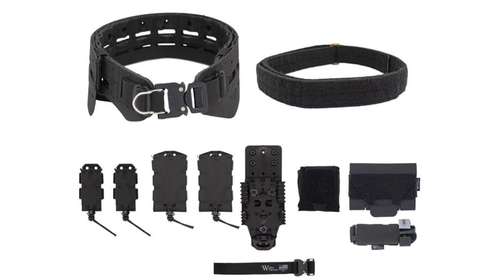 Wilder Tactical Bravo Elite Belt Kit, 1in Prostyle D-Ring, QLS Receiver, Black, Small/Extra Large, HMGBREKBK06
