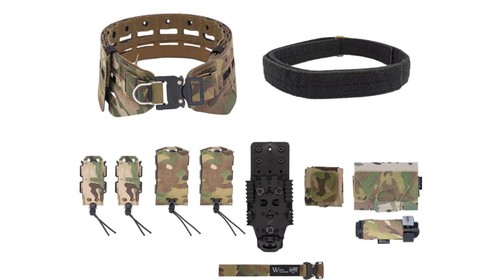 Wilder Tactical Bravo Elite Belt Kit, 1in Prostyle D-Ring, QLS Receiver, Multicam, Small/Extra Large, HMGBREKMC06