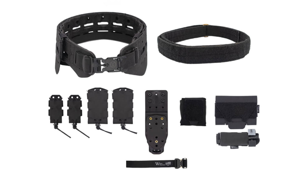 Wilder Tactical Bravo Elite Belt Kit, V-Buckle, MHP Adapter, Black, Small/Extra Large, HMGBREKBK03