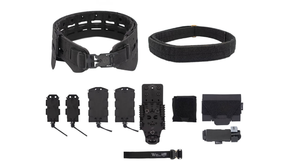 Wilder Tactical Bravo Elite Belt Kit, V-Buckle, QLS Receiver, Black, Small/Extra Large, HMGBREKBK02