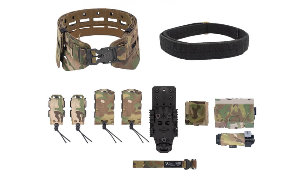 Wilder Tactical Bravo Elite Belt Kit, V-Buckle, QLS Receiver, Multicam, Small/Extra Large, HMGBREKMC02