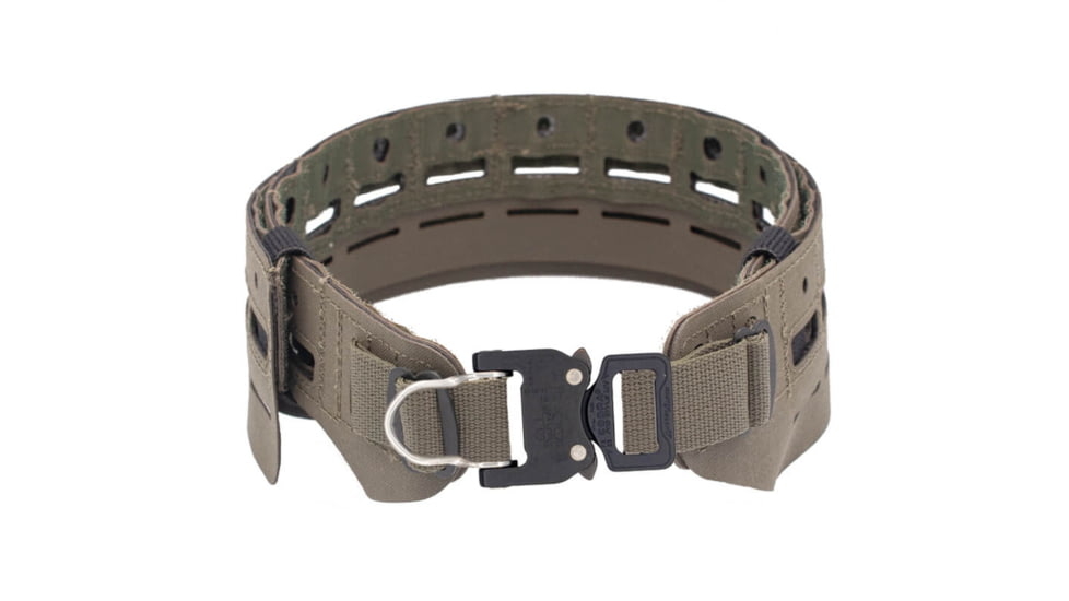 Wilder Tactical Bravo Lightweight Belt, 1in Prostyle D-Ring Buckle, No Inner, Ranger Green, Small/Extra Large, HMGBRRG06