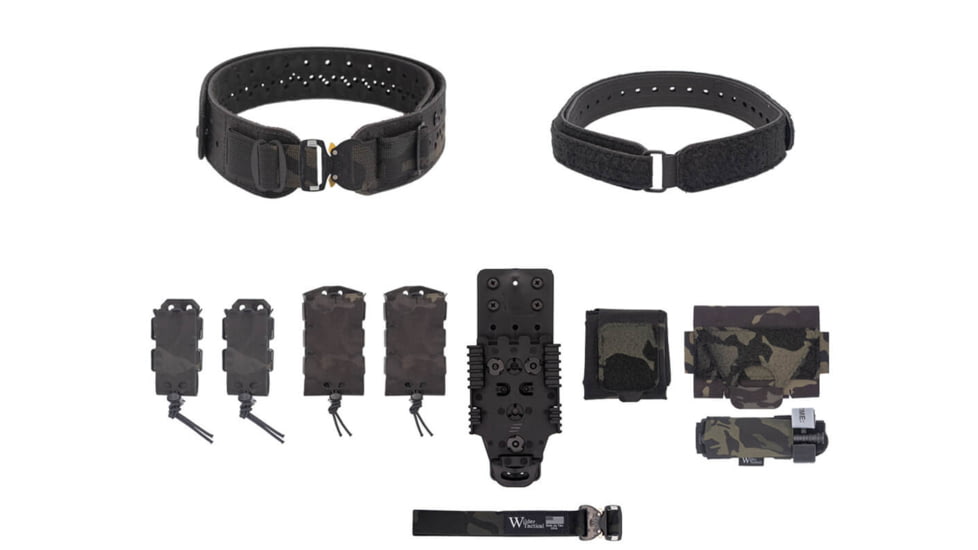 Wilder Tactical Charlie Elite Belt Kit, Cobra FM, QLS Receiver, Multicam Black, Extra Small/Large, HMGCHEKMCB04