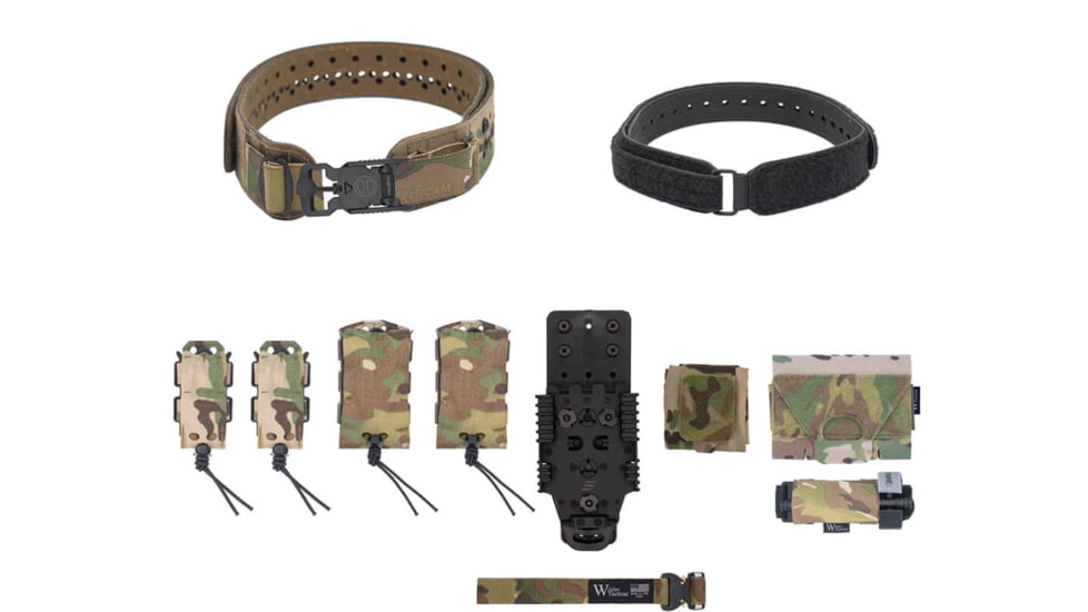 Wilder Tactical Charlie Elite Belt Kit, V-Buckle, QLS Receiver, Multicam, Extra Small/Large, HMGCHEKMC02