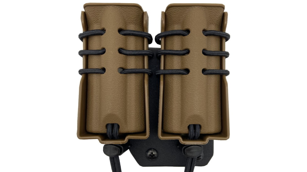 Wilder Tactical Evolution Double Pistol Pouch Offset MOLLE, Left, UAB Molle Clip, Coyote Brown, EVODUPCBOLHM