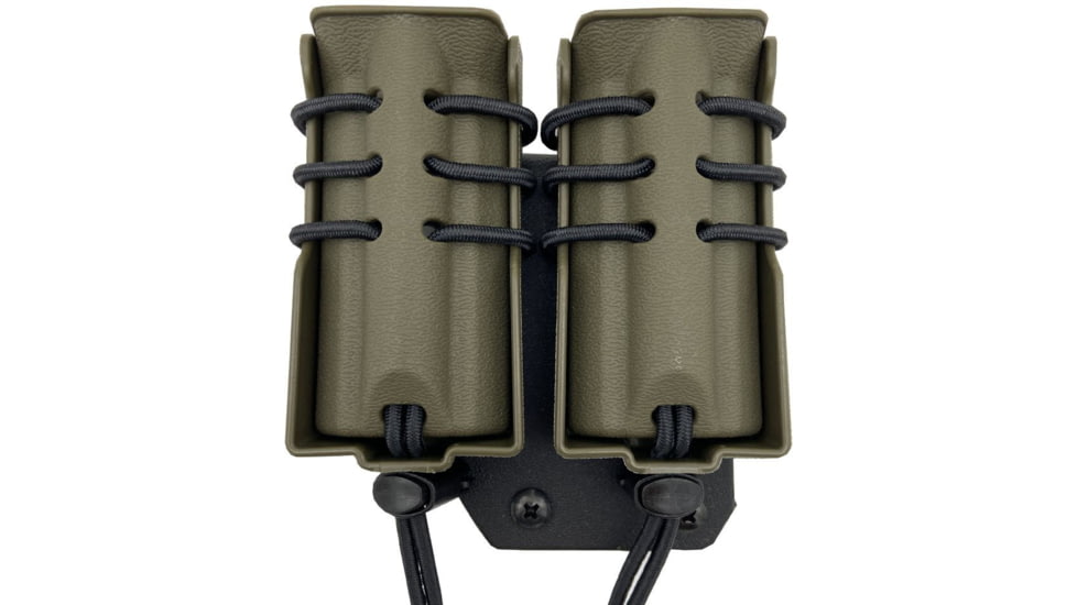 Wilder Tactical Evolution Double Pistol Pouch Offset MOLLE, Left, UAB Molle Clip, Ranger Green, EVODUPRGOLHM