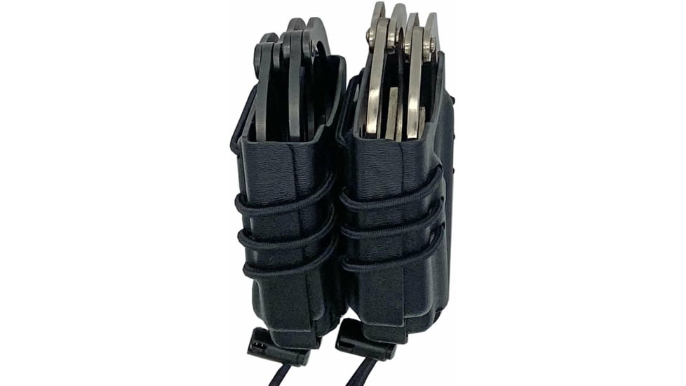 Wilder Tactical Evolution Double Universal Handcuff Holder, 1.5in Quick Clip, Black, EVODUHCBK150