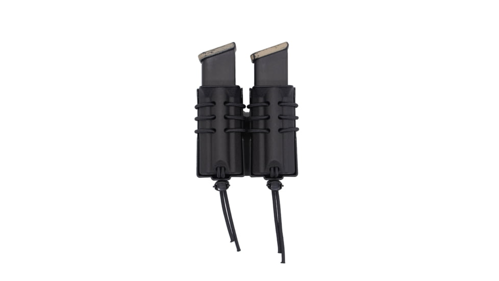 Wilder Tactical Evolution Universal Extended Double Pistol Magazine Pouch Belt Mount, UAB Belt Clip, Black, EVOEXDUPBKBC