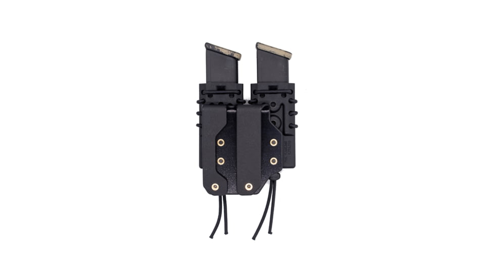 Wilder Tactical Evolution Extended Double Pistol Pouch Offset MOLLE, Right, UAB Molle Clip, Black, EVOEXDUPBKORHM