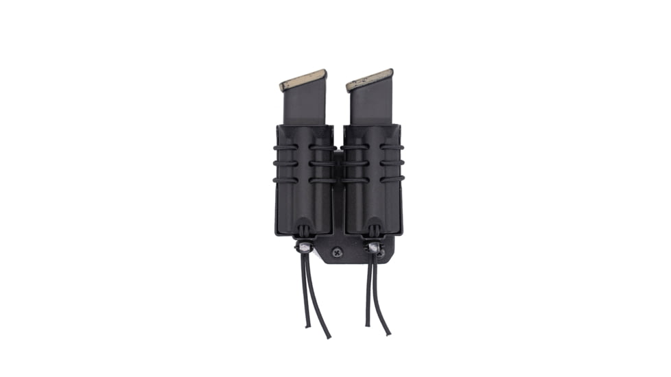 Wilder Tactical Evolution Extended Double Pistol Pouch Offset MOLLE, Right, UAB Molle Clip, Black, EVOEXDUPBKORHM