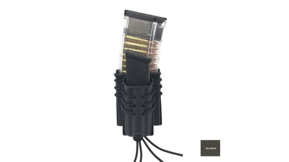 Wilder Tactical Evolution Series Double Stacked - AR-15/Universal Pistol Pouch, Standard 1.75in Quick Clip, OD Green, EVOARPOD175