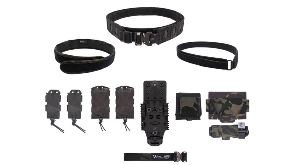 Wilder Tactical Hitman Gear Elite Kit Cobra Fm Velcro Inner W/ Mesh Dump /Qls Receiver, Multicam Black, X-Large 40-44, MHMGEKMCB01XL