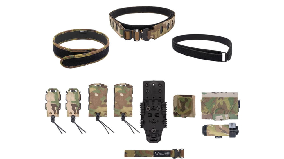 Wilder Tactical Hitman Gear Elite Kit Cobra Fm Velcro Inner W/ Mesh Dump /Qls Receiver, Multicam, X-Large 40-44, MHMGEKMC01XL