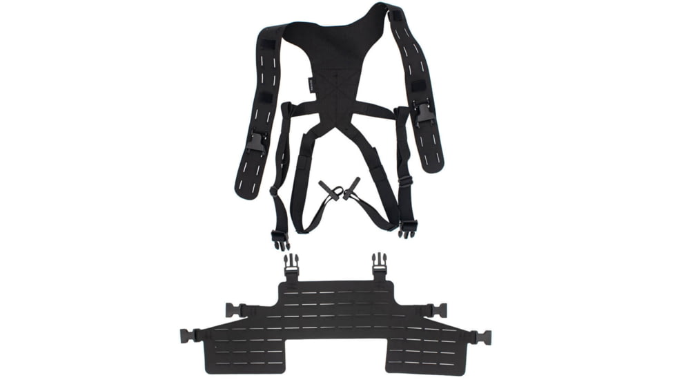 Wilder Tactical Hitman Gear Lightweight Full Rack W/ Shoulder Harness V1, Black, Adjustable, HMGCR11BK