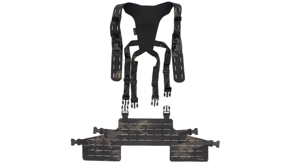 Wilder Tactical Hitman Gear Lightweight Full Rack W/ Shoulder Harness V1, Multicam Black, Adjustable, HMGCR11MCB