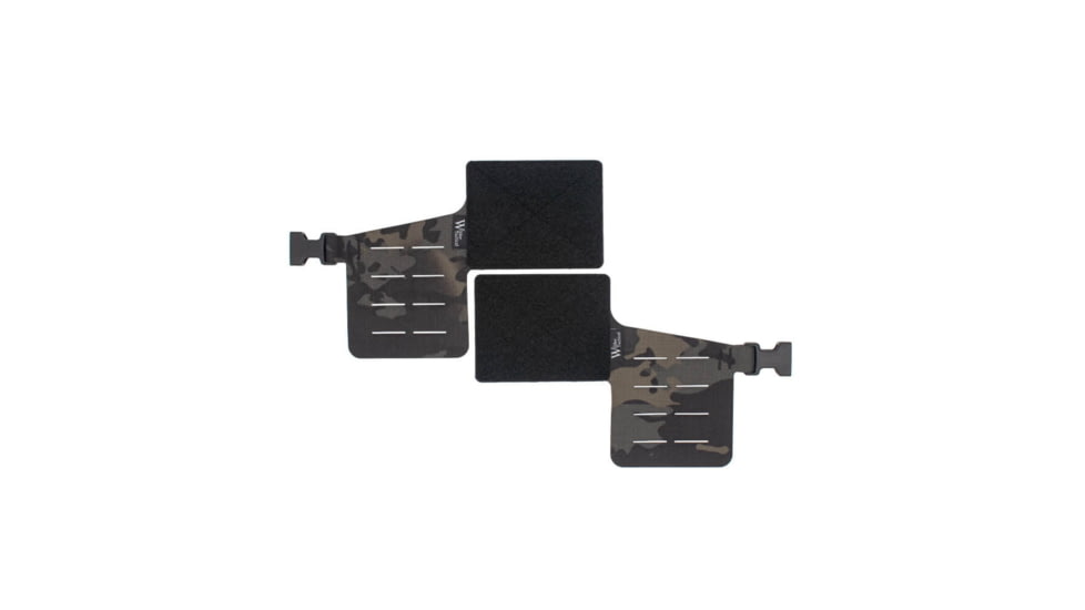 Wilder Tactical Hitman Gear Lightweight Half Rack Wing V1 w/2 Columns Of Molle, Set Of 2, Multicam Black, Adjustable, HMGCR06MCB