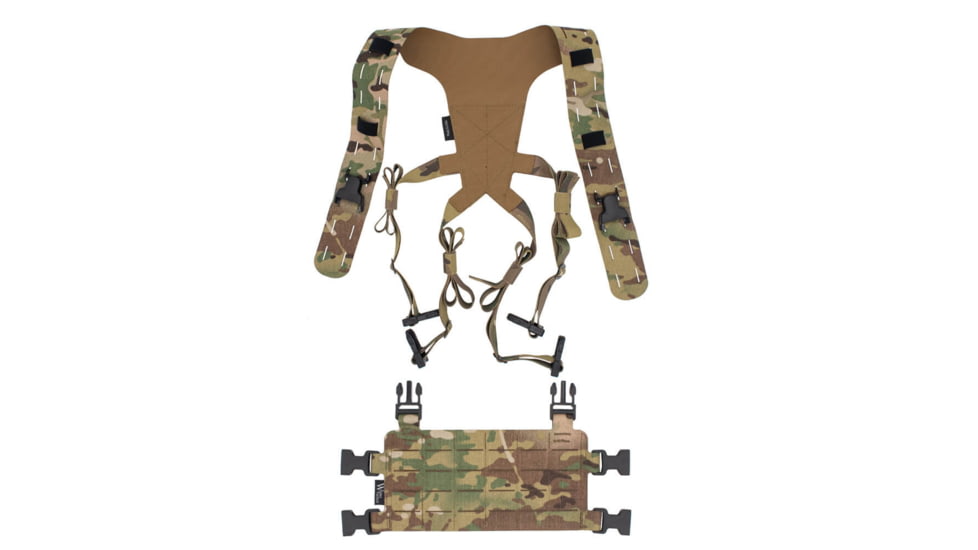 Wilder Tactical Hitman Gear Lightweight Molle Placard W/ Shoulder Harness V1, Multicam, Adjustable, HMGCR08MC