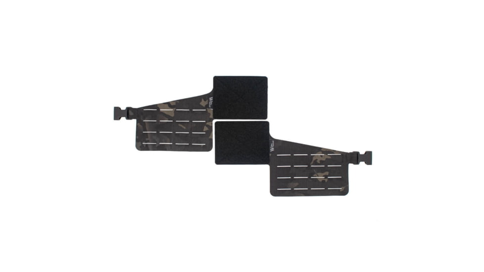 Wilder Tactical Hitman Gear Lightweight Rib Rack Wing V1 w/4 Columns Of Molle, Set Of 2, Multicam Black, Adjustable, HMGCR05MCB