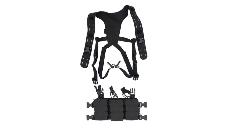 Wilder Tactical Hitman Gear Lightweight Six Pack Rifle Placard W/ Shoulder Harness V1, Black, Adjustable, HMGCR10BK
