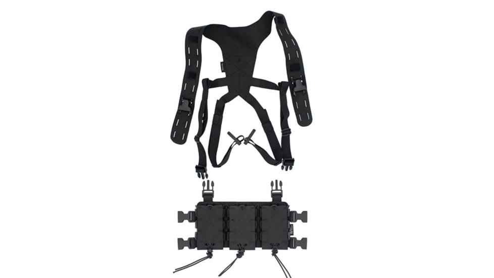 Wilder Tactical Hitman Gear Lightweight Triple Rifle Placard W/ Shoulder Harness V1, Black, Adjustable, HMGCR09BK