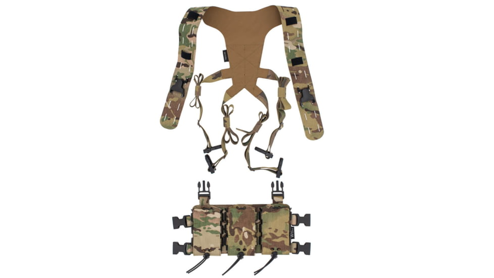 Wilder Tactical Hitman Gear Lightweight Triple Rifle Placard W/ Shoulder Harness V1, Multicam, Adjustable, HMGCR09MC
