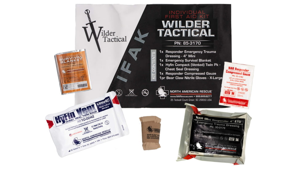 Wilder Tactical Med Pouch Full Kit, Fight Light Malice Clip, Black, TMPKBKFLMC