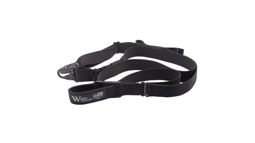 Wilder Tactical Minimalist Flat Sling, HK Hook, Black, MFSBKHK