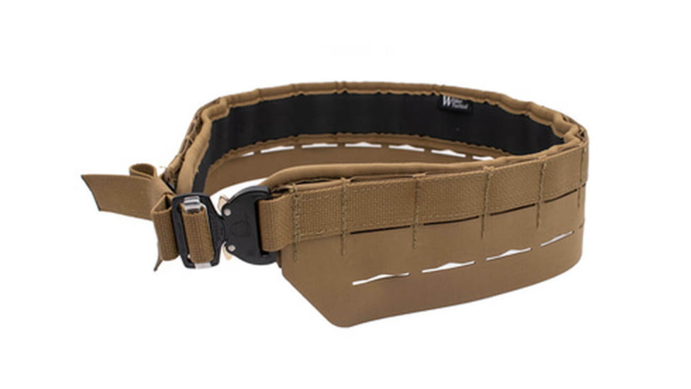 Wilder Tactical Minimalist Molle Belt w/ Urban Assault Pad/ Cobra FM Buckle, Coyote Brown, Large, 36-40, MMBCBLG